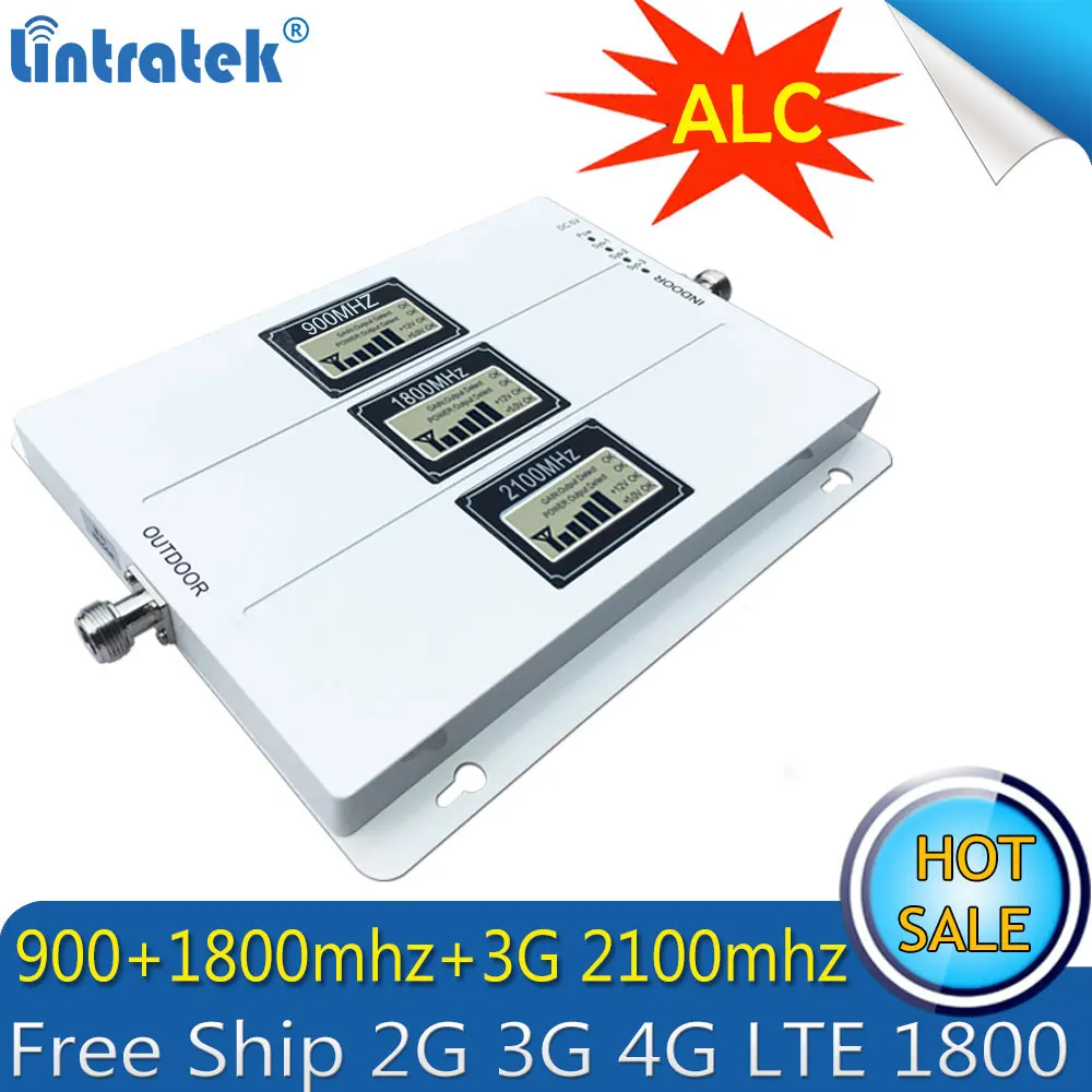 Бесплатная доставка GSM 900 WCDMA 2100 LTE 1800 2G 3G 4G усилитель сигнала ALC 70 дБ сотовый