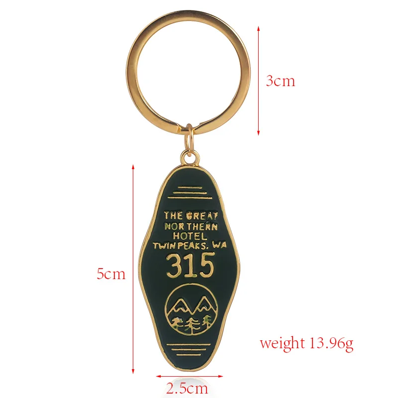 

20pc TV Twin Peaks Keychain The Great Northern Hotel Room 315 keyring pendant men women enamel fashion jewelry