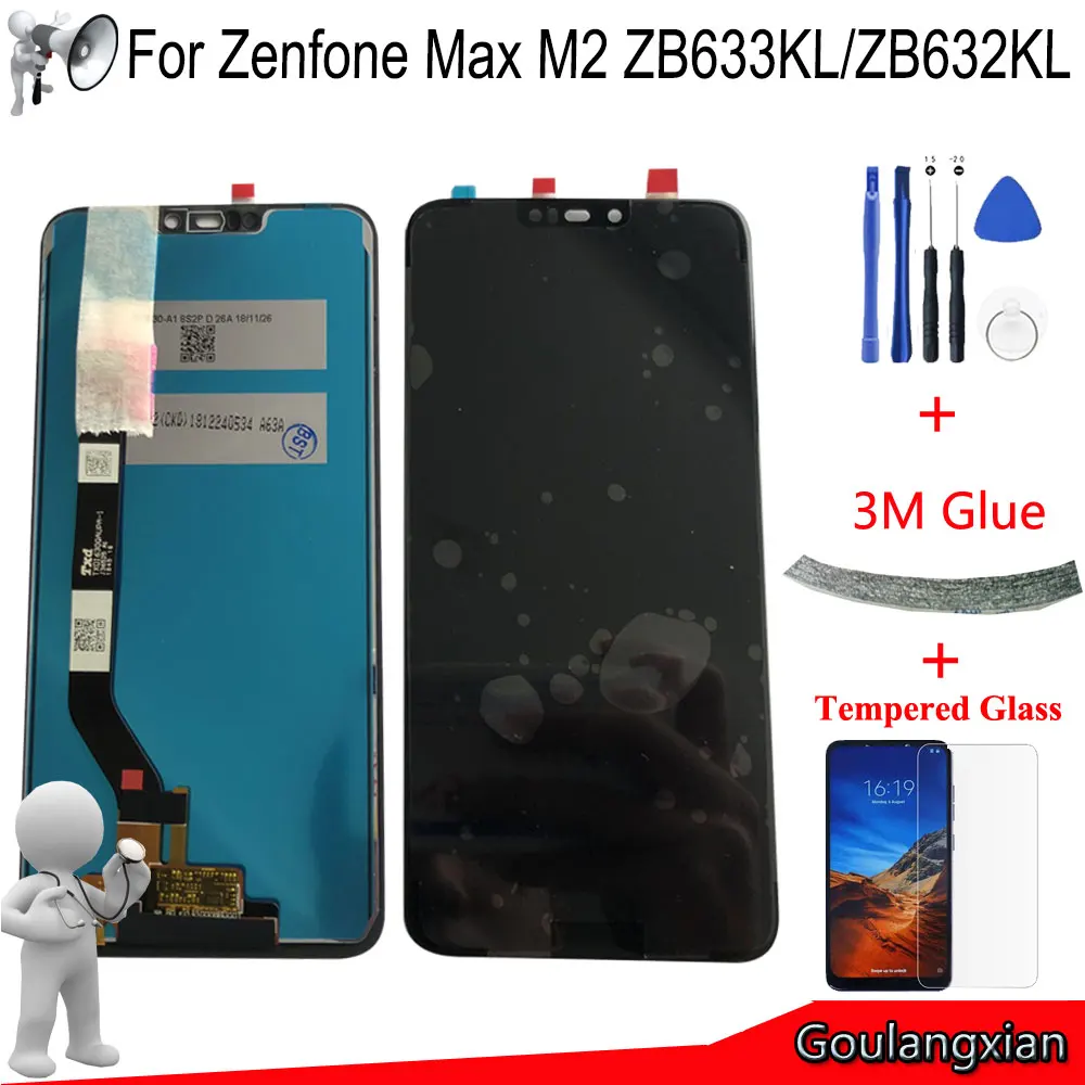 6 26 AAA Оригинальный ЖК дисплей для Asus Zenfone Max M2 lcd кодирующий преобразователь
