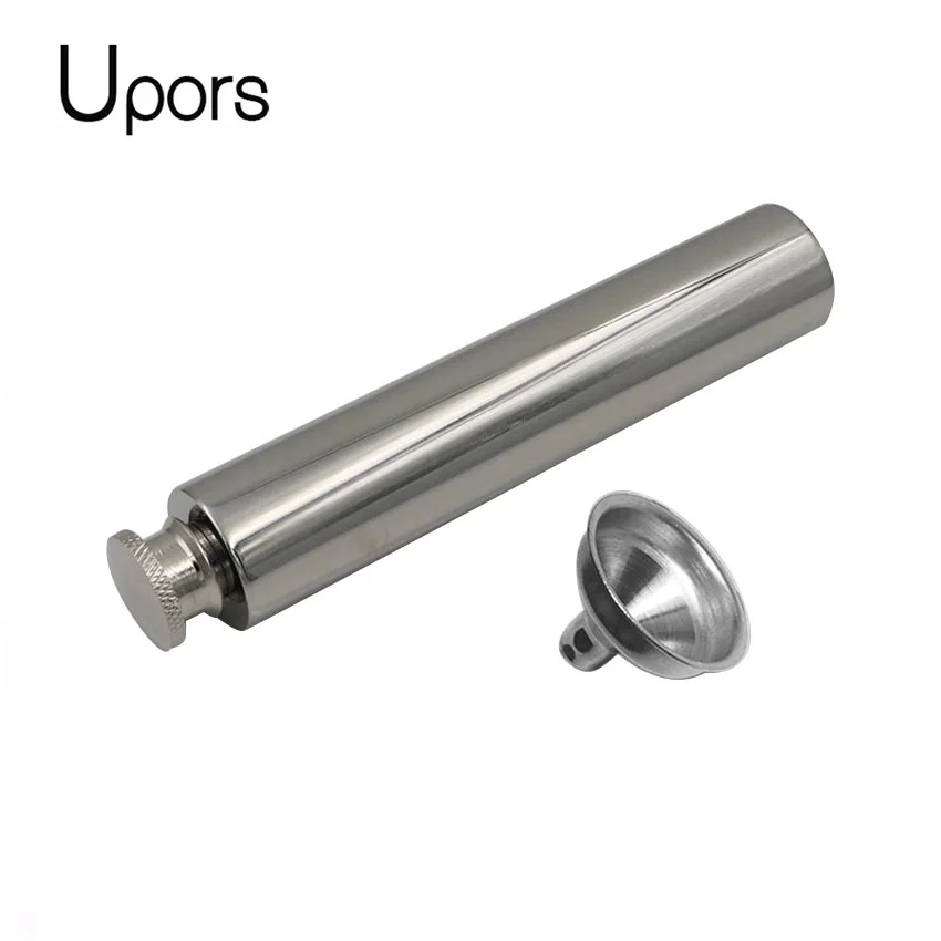 UPORS 2OZ Hip Flask with Wine Funnel Portable Mini Stainless Steel Whiskey Flat Bottom Tube Alcohol Bottle | Дом и сад