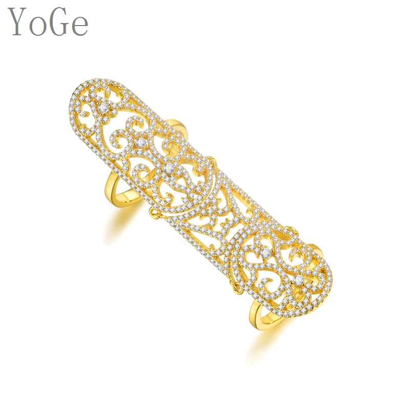 Ювелирные изделия YoGe R0896 роскошное женское кольцо с отверстиями на весь палец для