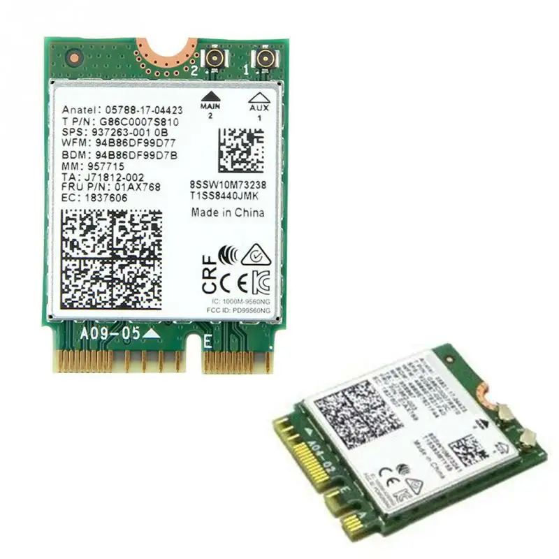 Двухдиапазонный 1 73 Гбит/с для Intel AC 9560 9560NGW NGFF ключ E карта Wifi 9560AC 8020.11ac Bluetooth 5 0