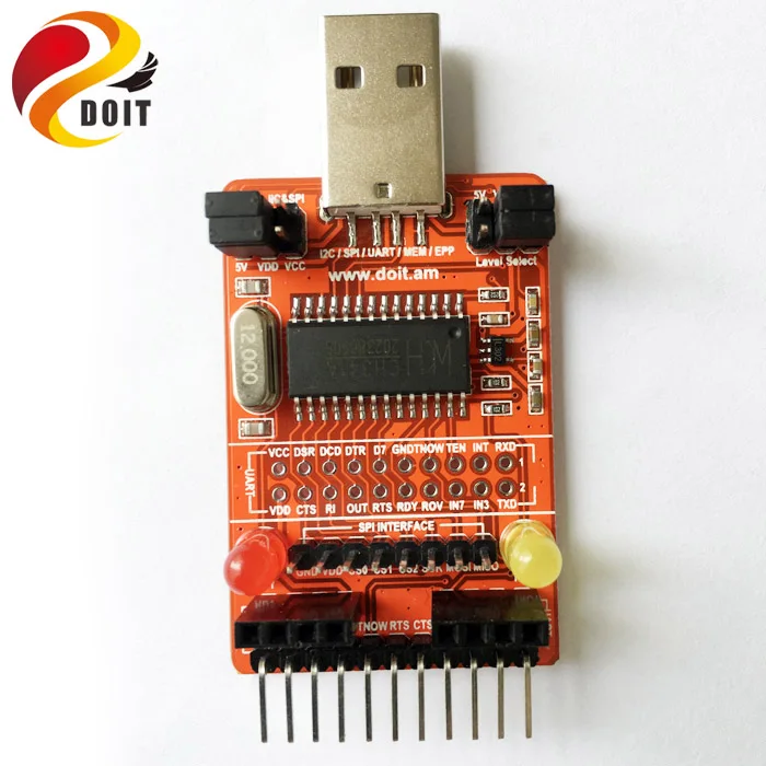 Оригинальный DOIT CH341A USB Transfer I2C/IIC/SPI/UART/TTL/ISP адаптер EPP/MEM параллельный