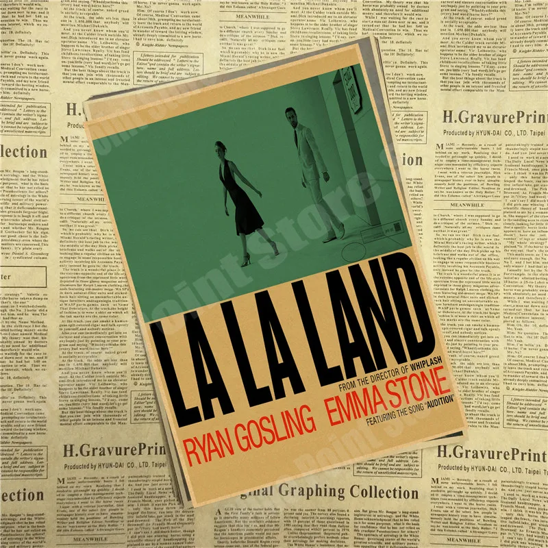 LA LAND фильм ретро крафт-бумага плакат ретро художественные изделия для стен Стикеры гостиной краски бар кафе - Цвет: Прозрачный
