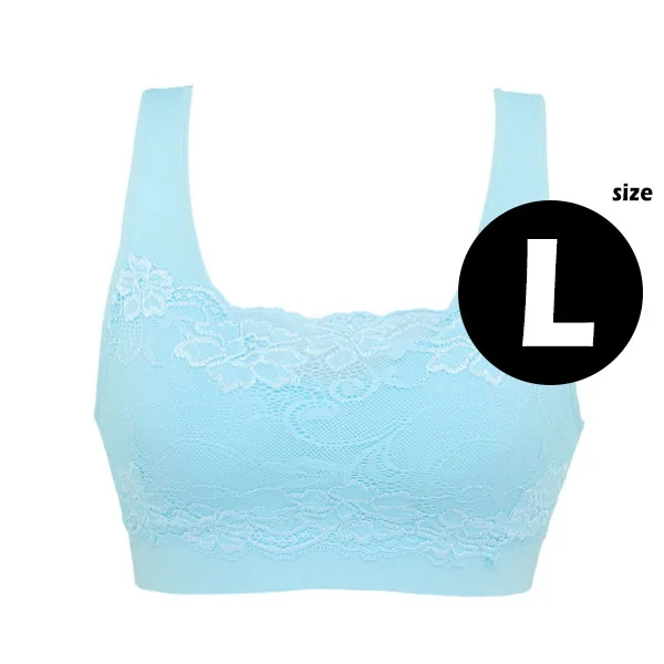 Blue L LASPERAL женский укороченный Топ Бюстгальтеры без косточек бюстгальтер пуш-ап цельный бесшовный бюстгальтер женский сексуальный кружевной топ без косточек нижнее белье Новинка - Цвет: Blue L
