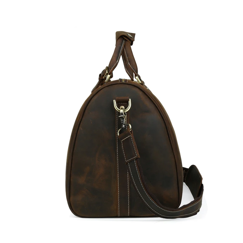 Высококачественная Мужская Дорожная сумка из натуральной кожи Crazy Horse кожаная