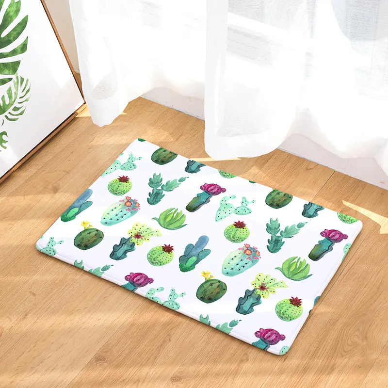 40*60 см тропический кактус шаблон Коврик противоскользящий замшевый ковер
