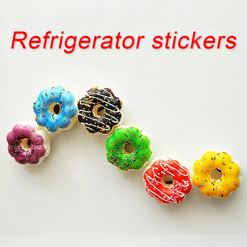 Имитация еды магнитные наклейки на холодильник круглая Цветочная форма пончики