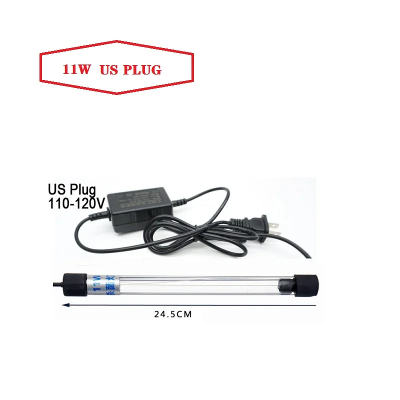 11W US PLUG 5 Вт 7 Вт 9 Вт 11 Вт 13 Вт ультрафиолетовая бактерицидная лампа стерилизатор освещение аквариума аквариум бактерицидный УФ очиститель воды - Wattage: 11W US PLUG