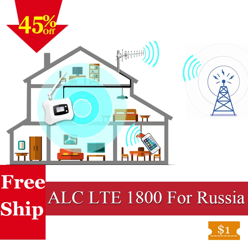 ALC Россия 4G LTE 1800 МГц Мобильный усилитель сети GSM Усилитель 2g 4g DCS ретранслятор