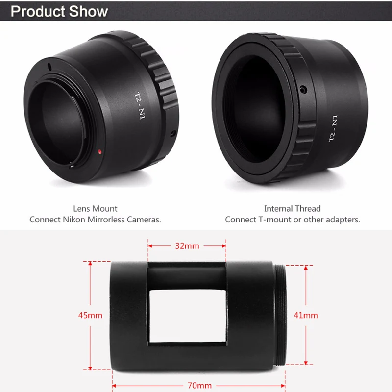 T кольцо для Nikon EOS M EF-M беззеркальный адаптер камеры+ 23,2/24,5/31,7/42 мм телескопы микроскопы Зрительная адаптер для прицела
