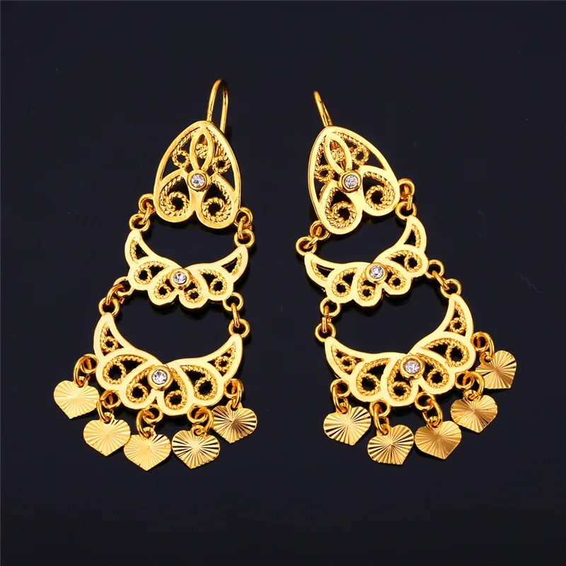 U7 Кисточки Длинные Серьги Женщины Ювелирные Изделия Модный Золото/Platinum