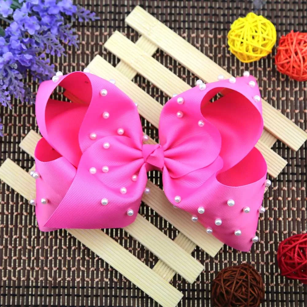 Ncmama цельнокроеное платье с белым жемчугом бант для волос девочек зажимом