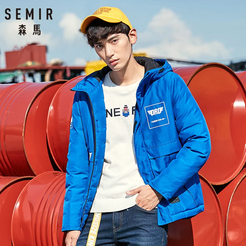 SEMIR 2019 мягкая ткань зимняя мужская куртка утолщенная Повседневная хлопковая