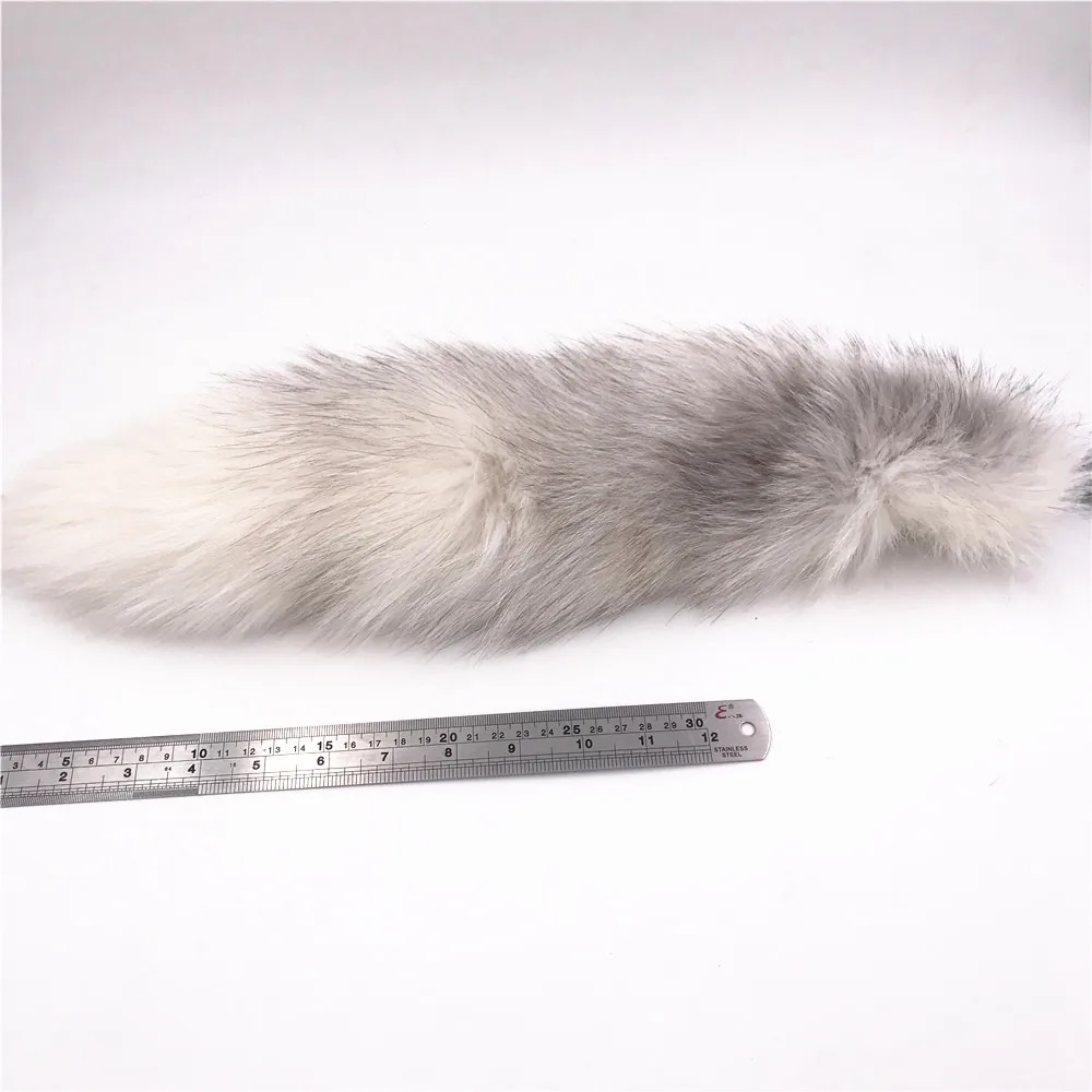 Larger 50cm White Gray Fox Tail Fluffy Anal Plug Sex Toys Erotic Butt Products Toy for Woman And Men Adult Games | Красота и здоровье