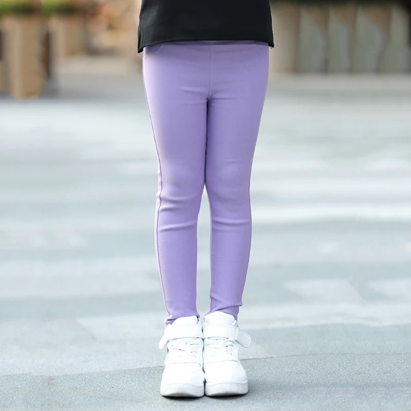 Штаны для девочек Детские брюки ярких цветов Узкие леггинсы с карманами детей