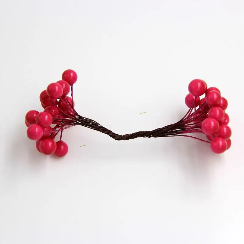 rose 1 см 20 шт./лот мини Скрапбукинг тычинки srtificial Ягодный букет цветов для вечерние свадебное украшение коробки для конфет Ремесла поставок - Цвет: rose