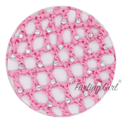 Light Pink Пушистая девочка 1 шт булочка покрытие стразы для волос сетка для балета танец - Цвет: Light Pink