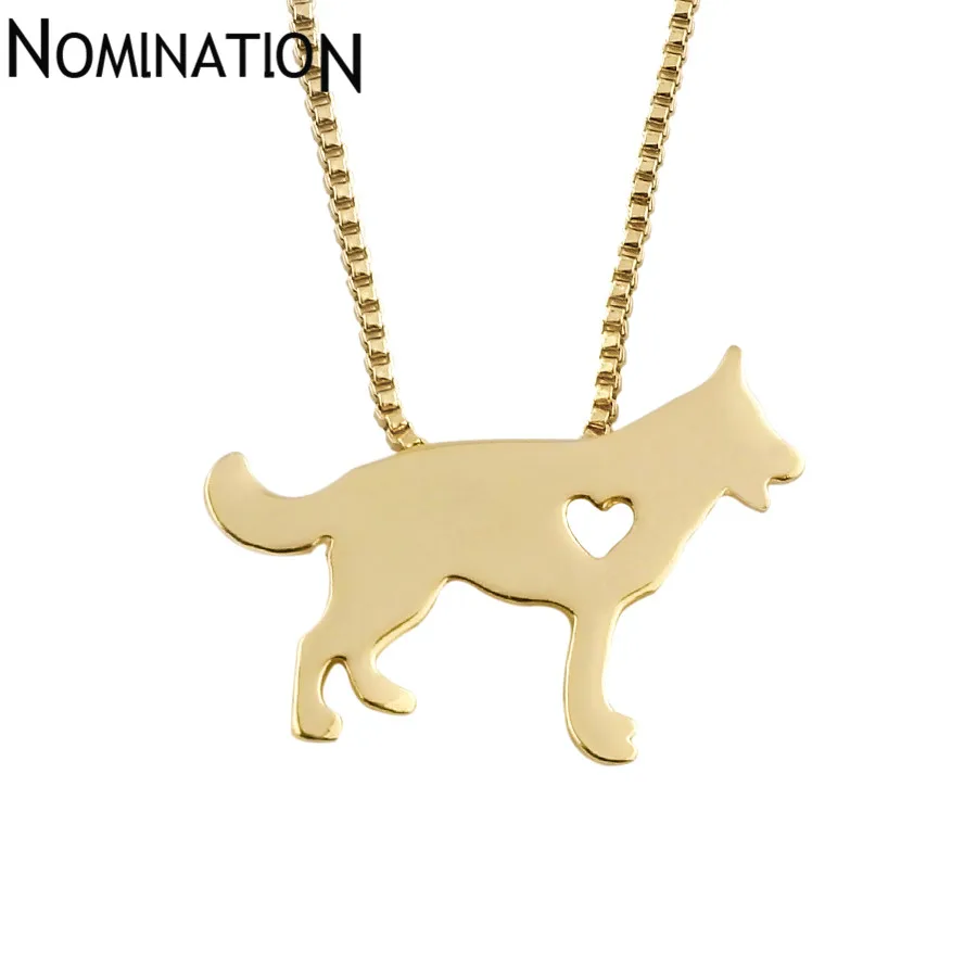 Ожерелье с подвеской в виде собаки немецкой овчарки ювелирные изделия золотым
