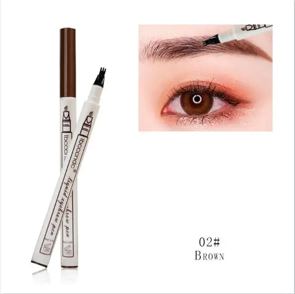 Brown Microblading, 3 цвета, тату-ручка для бровей, долговечная, жидкая, карандаш для бровей, тату, Перманентная, прочная, для бровей, водостойкая ручка - Цвет: Brown