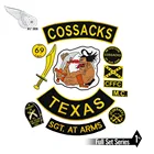 12 штнабор казаки Техас MC вышитые переводная картинка на горном хрустале байкерские патч на заднюю панель с полной защитой из Размеры куртка жилет SGT. Накладка на руку