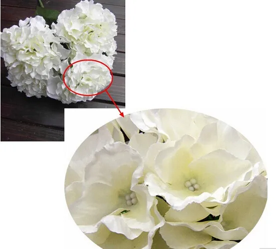 

AIMA Home Decoration Flowers Artificial Hydrangea Flower 5 Big Heads Bouquet Decor DIY Creamy white