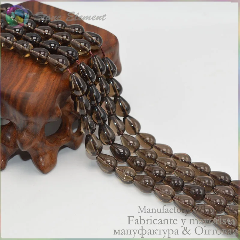 Grade A Quality Natural Smoky Quartz Smooth Teardrop / Tear Drop Beads 6x11/7x11/8x11mm | Украшения и аксессуары