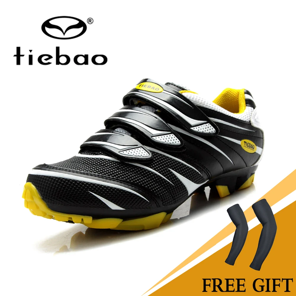 Black and white TIEBAO велосипедная обувь для шоссейных гонок ТПУ подошва горный велосипед Mtb обувь для мужчин Велосипедный Спорт дышащий Триатлон Sapatilha Ciclismo Mtb - Цвет: Black and white