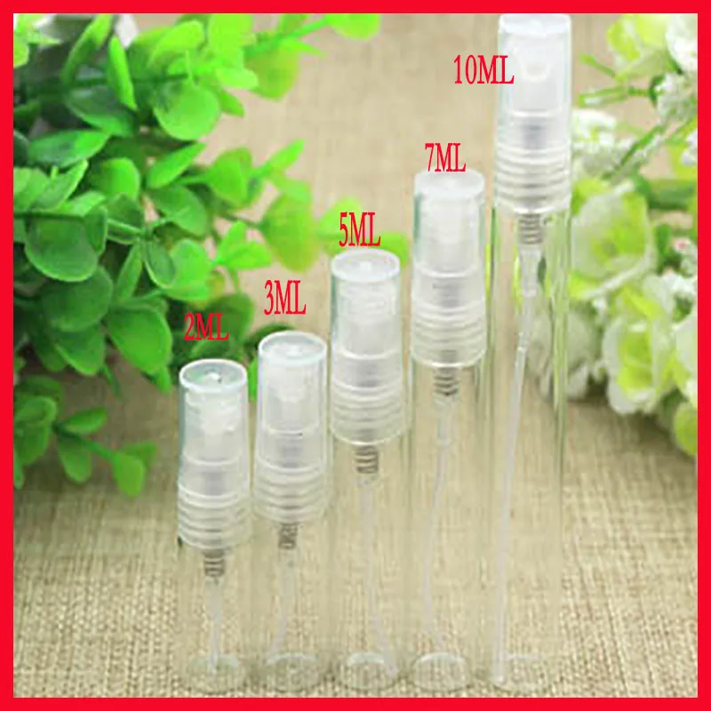 

2/3/5/7/10ml Mini Portable Transparent Glass Perfume Bottle With Spray&Empty Parfum Cosmetic Vial W Atomizer F Travel 200pc/lot