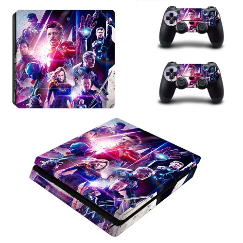 KYSP4S098 Мстители завершающей PS4 тонкая кожа Стикеры наклейка для Игровые приставки 4 консоль и контроллер кожи PS4 тонкий Стикеры винил - Цвет: KYSP4S098