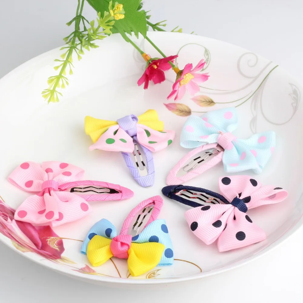 Новый продажа 1 лот = 2 шт. резинки для волос бантом заколки 17 colors ребенок зажим