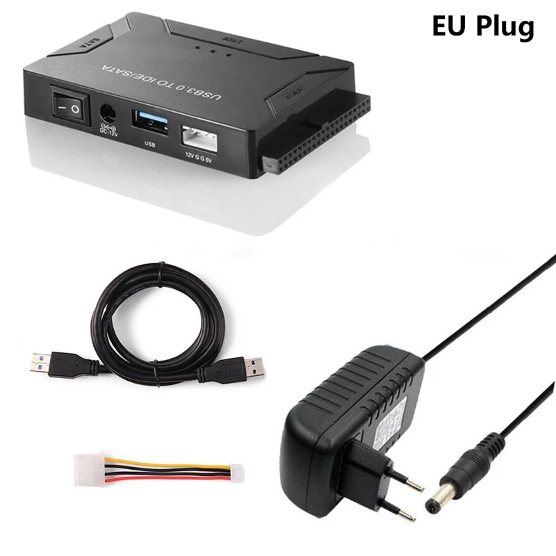 USB 3 0 до 2 5/3 5/5 25 IDE SATA адаптер жесткого диска HDD кабель конвертер ЕС вилка|Адаптеры