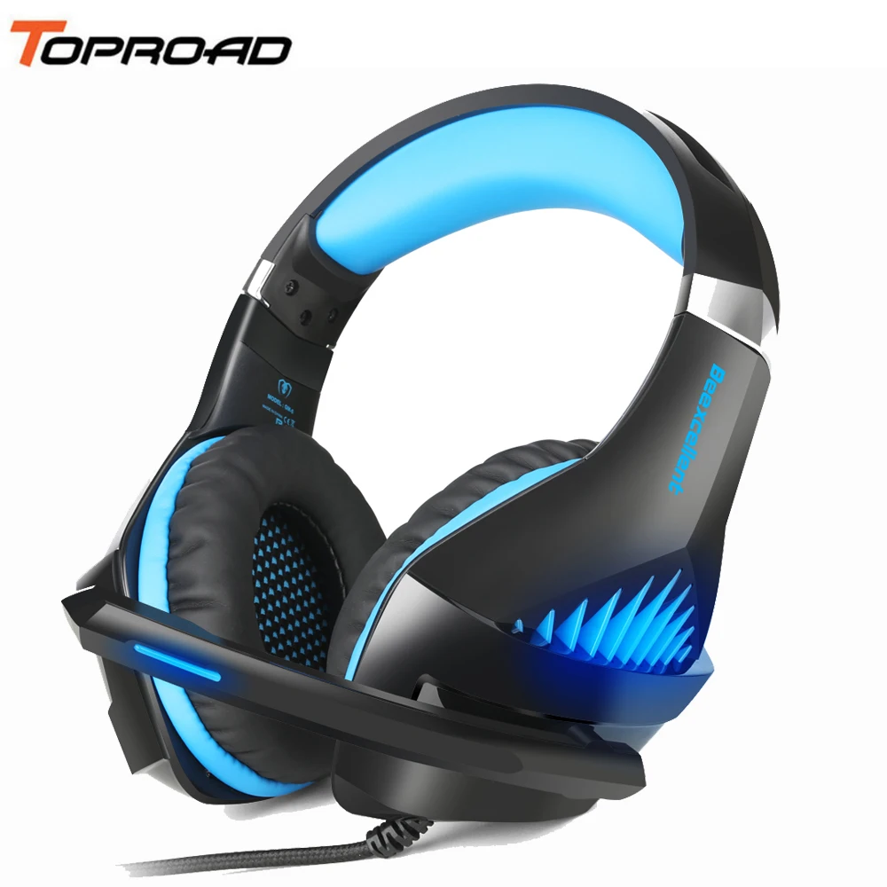TOPROAD стерео игровая гарнитура с шумоподавлением Накладные наушники микрофоном