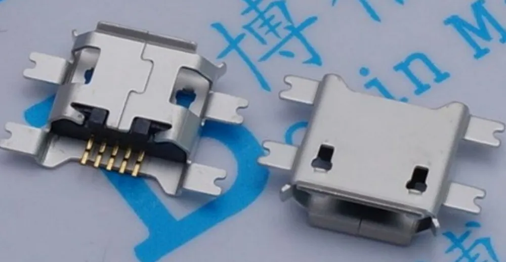 Тяжелая пластина Micro USB 5pin 1 17 мм гнездо 4 фиксированных фута 5P зарядное устройство