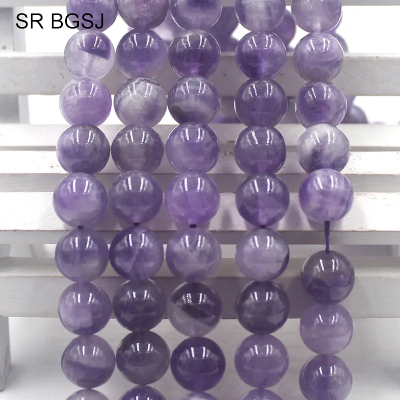 Free Ship 6 8 10 12mm Round Stones Purple Quartz Dream Lace Amethysts Jewelry Findings Accessories Loose Beads Strand 15&quot|Бусины| |