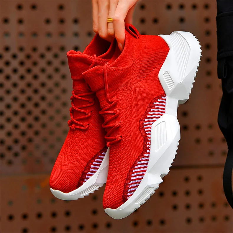 Пара идеальных повседневных туфель; женская Вулканизированная обувь; высокие эластичные носки унисекс; модные модели; 36-46