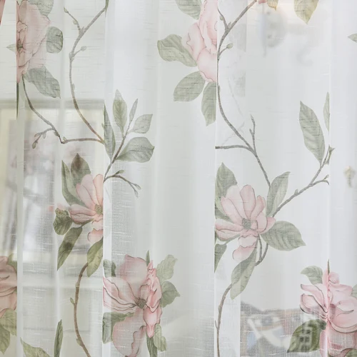 Color2 Tulle Современный дизайн, американский стиль, цветочный принт, шторы для гостиной, оконные шторы для спальни - Цвет: Color2 Tulle