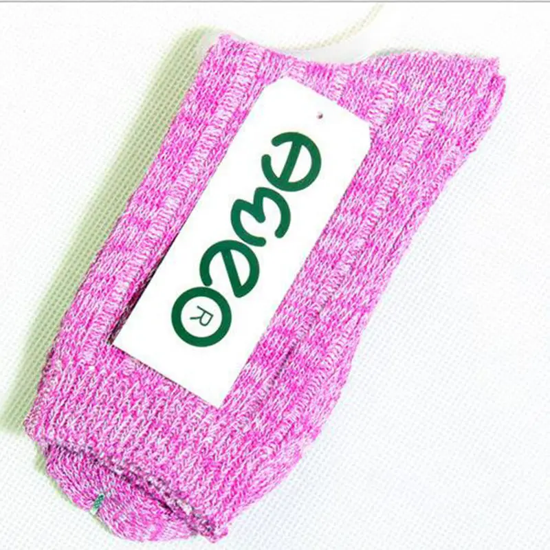 Теплые женские носки из хлопчатобумажной пряжи трикотажные чулки для дам чистый