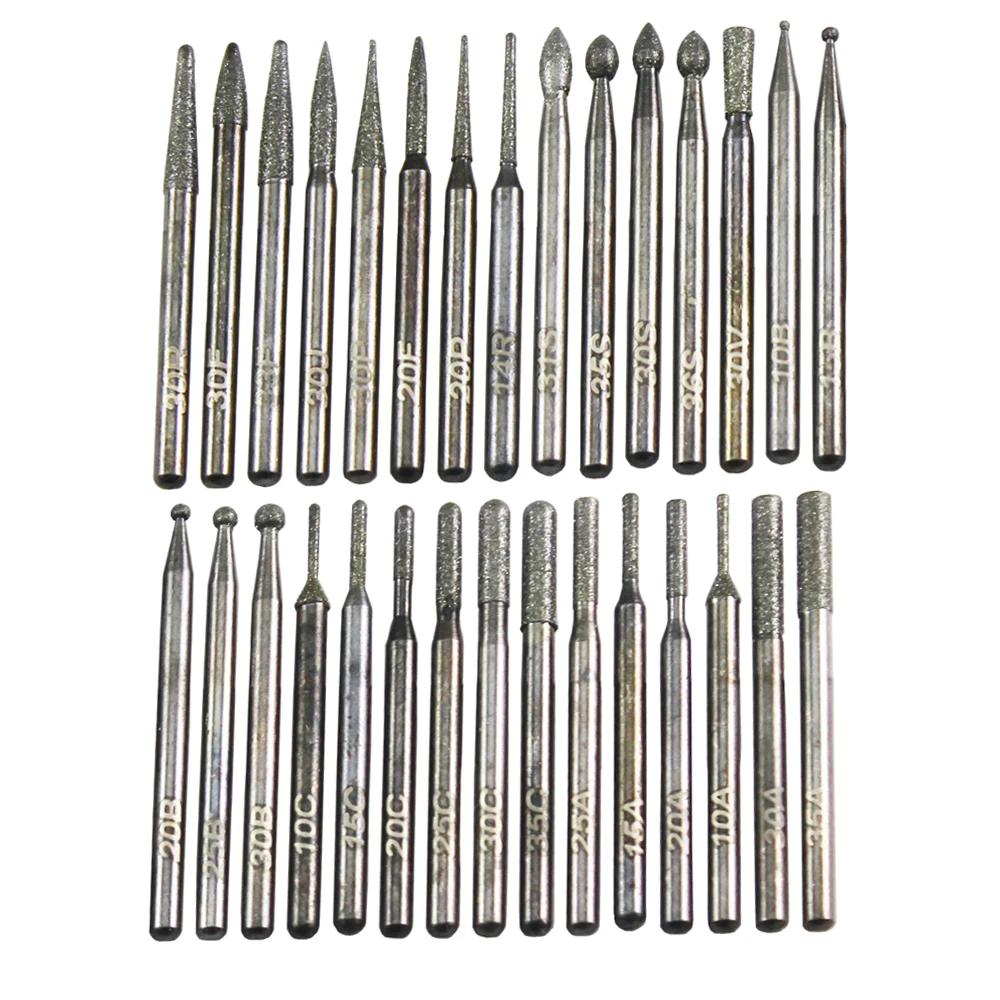 30 шт./упак. 2 3 мм хвостовик Твердые карбидные ротационные свёрла набор заусенцев