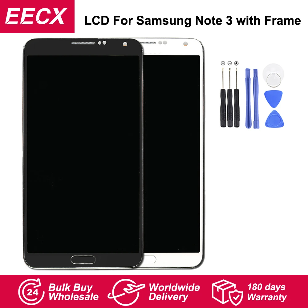 N9005 Display For SAMSUNG Galaxy Note 3 LCD Screen Touch Digitizer with Frame Home Button Flex Cable Free Tools | Мобильные телефоны
