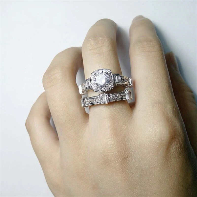 Бренд Ataullah Princess Cut ювелирные изделия настоящее качество покрытые белым