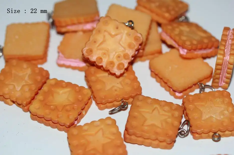 Из смолы, в форме продуктов питания торт хлеб конфеты Мороженое Леденцы кабошон слизи Подвески для женщин девочек DIY ожерелье ювелирных изделий - Цвет: Золотой