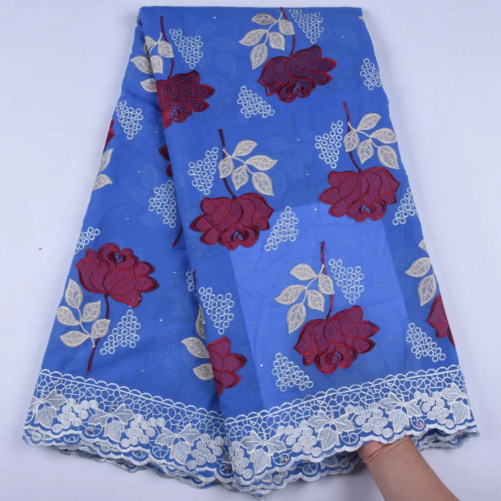 

Африканская Тюлевая кружевная ткань 2019, высокое качество с цветами, швейцарская вуаль, кружево в Швейцарии, синее хлопковое кружево для веч...