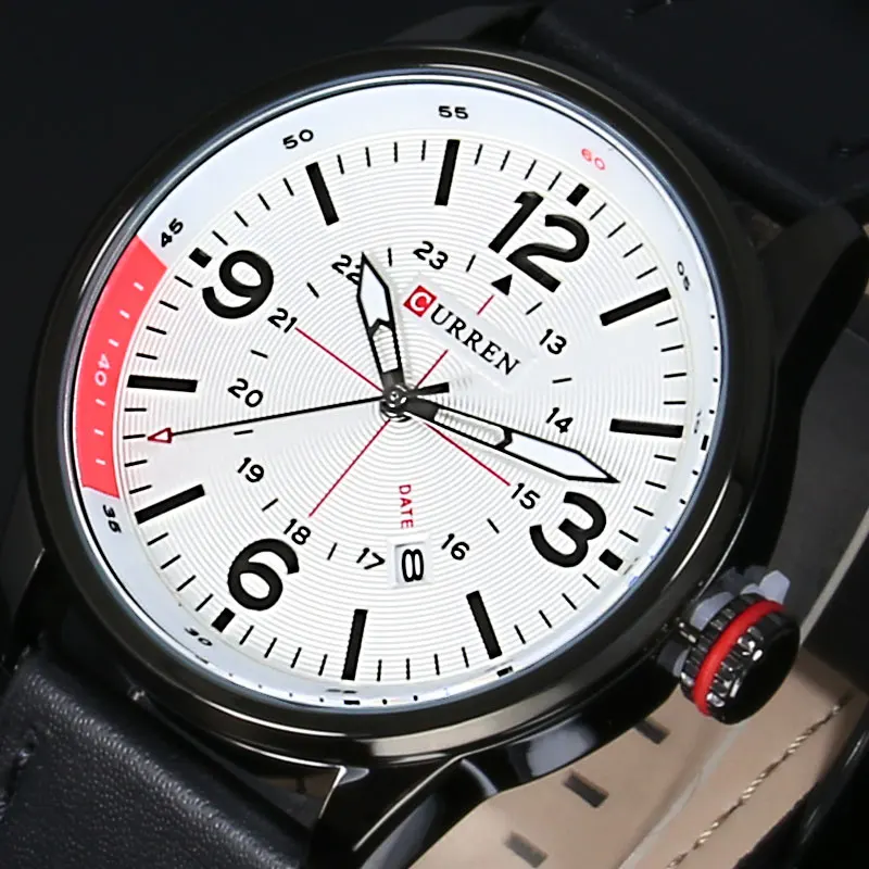 Новые Curren Роскошные брендовые Модные мужские военные спортивные часы кварцевые