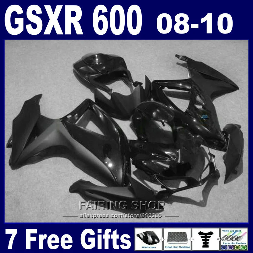 Литьевая пресс форма 100% подходит для suzuki gsxr 600 750 2008 2009 2010 набор матовых черных