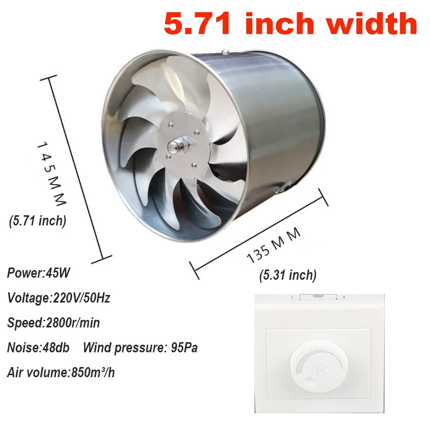 5.71inch with switch 220V 3,9/5,7 дюймов тишина вентиляции сильный выхлоп вытяжной вентилятор для оконная стена ванная, туалет, кухня, установленный 100/150mm вентилятор - Цвет: 5.71inch with switch