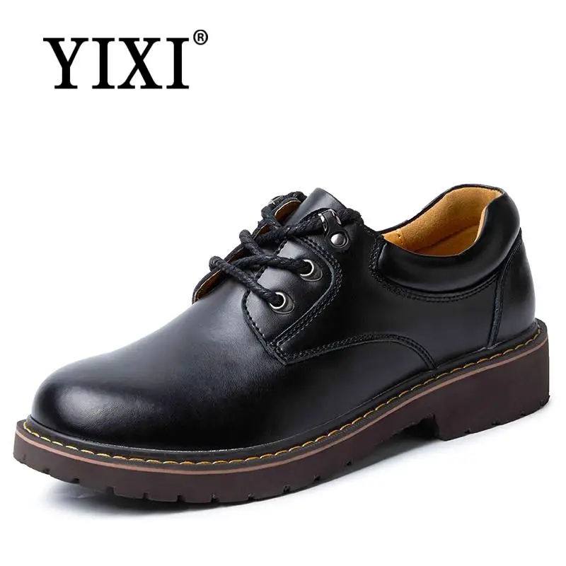 2018 Brand Men's Boots Mens Shoes 45 Man Casual Genuine Leather Dr Martins Retro Black male Work Safety Tool Shoe autumn |
