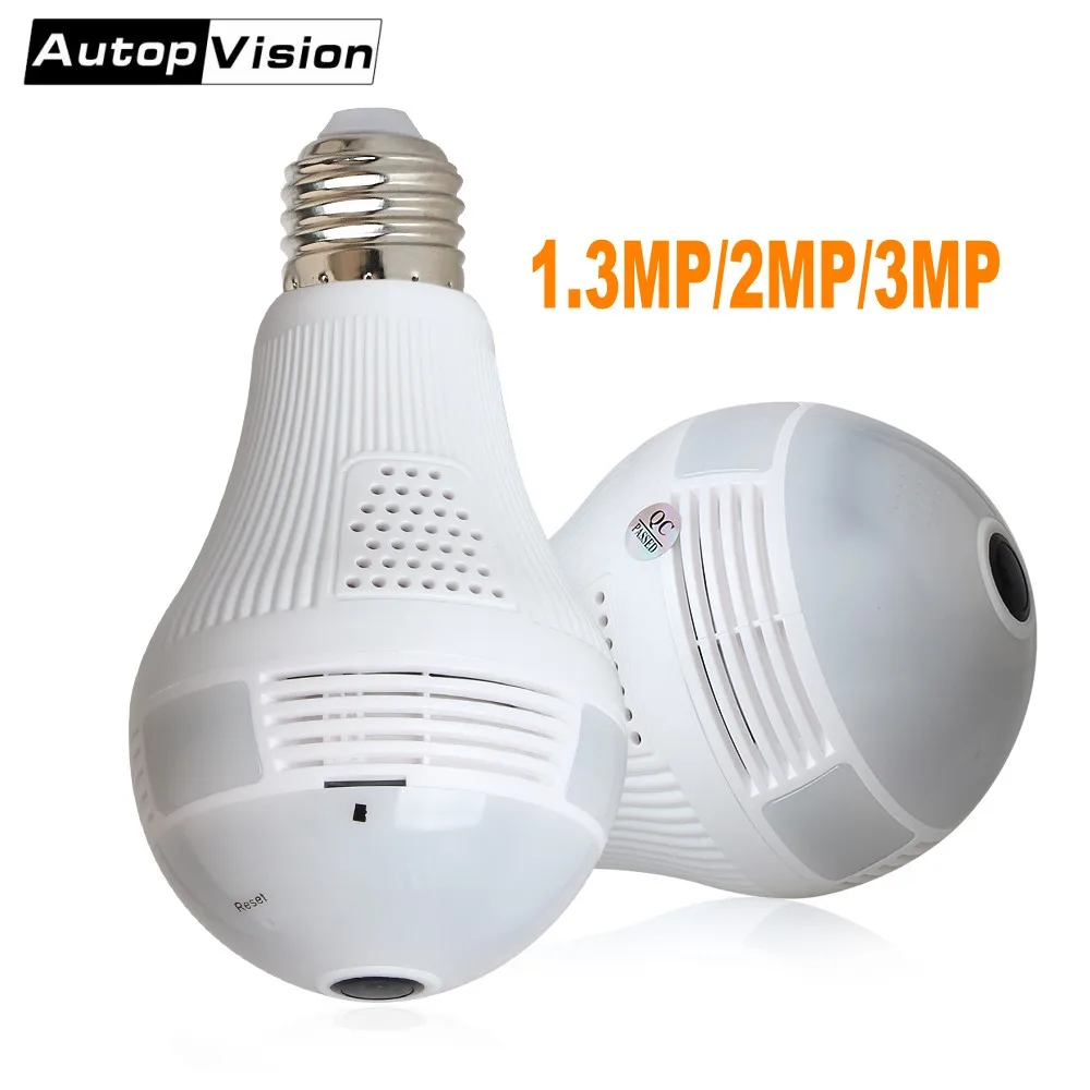 

3MP 2MP 1.3MP Wireless IP Camera Bulb Light FishEye 360 Degree 3D VR Mini Panoramic Home CCTV Security IP Camera