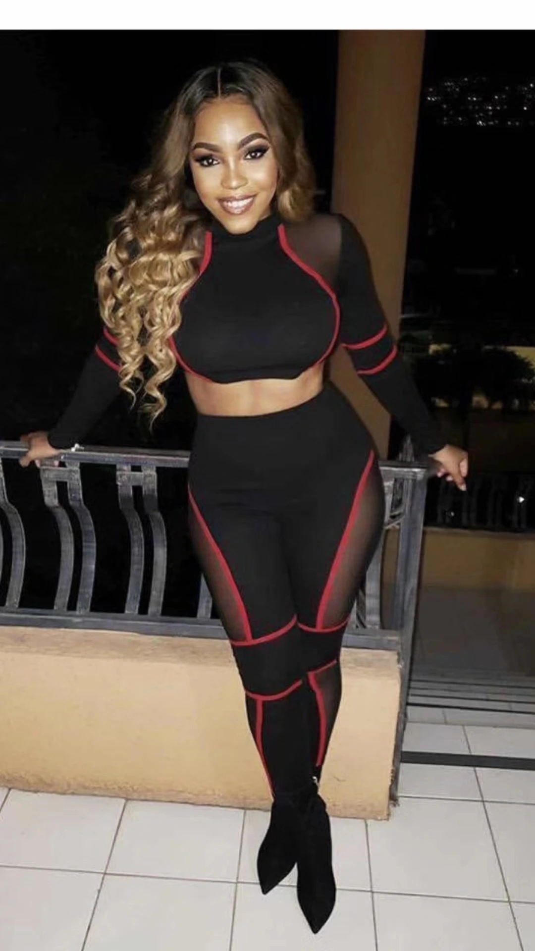 Deavogy 2019 Women Sexy Bodycon long sleeve mesh two pieces Evening Party bandage Jumpsuits Hot Sale | Женская одежда