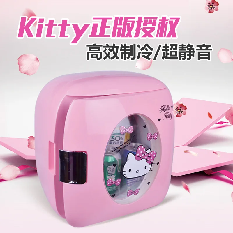 Hello kitty 9L мини-холодильник, автомобильный домашний двойной холодильник для хранения постоянного тока 12 В, холодильная коробка Nevera Picninc, холодильник